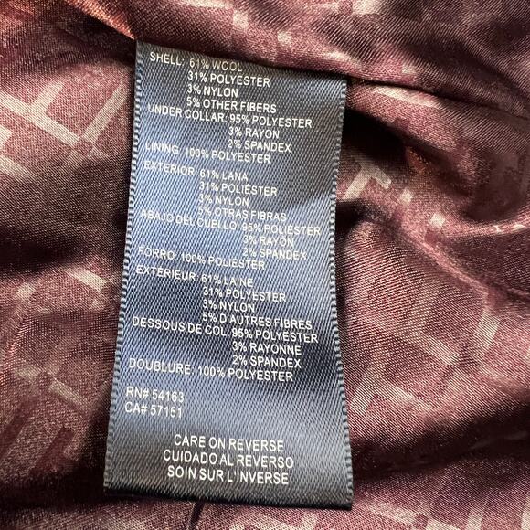 Tommy Hilfiger Womens Peacoat Wool Blend Sailor Coat Double Breast Lined Blk XL - Picture 6 of 16